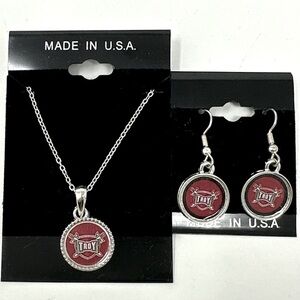 Troy State University Trojans Necklace Earrings Set
